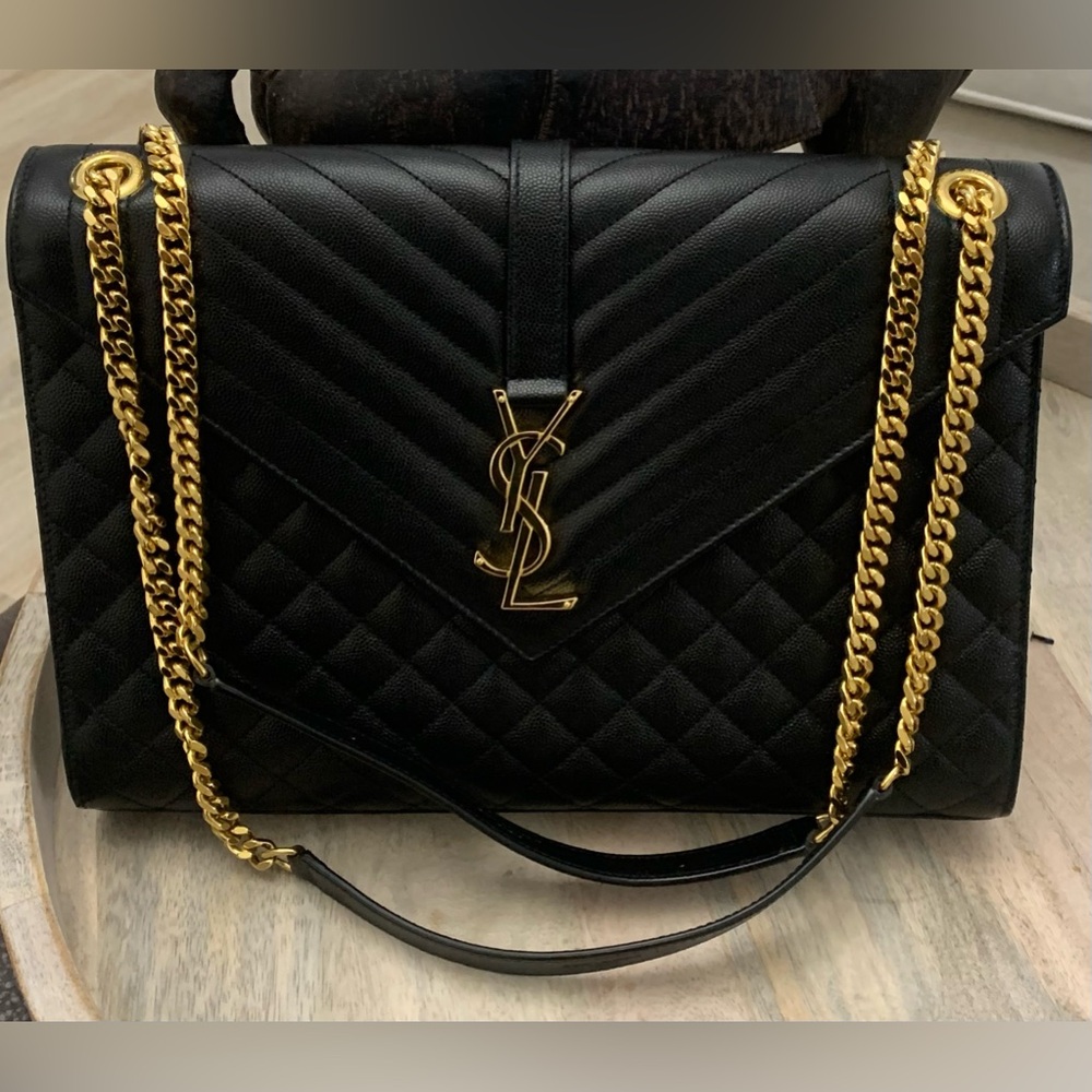 Saint Laurent Large Envelope Calfskin Shoulder Bag - Picture 4 of 16